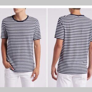 BOSS Men’s Tiburt Striped T-shirt in cotton and linen 3XLT